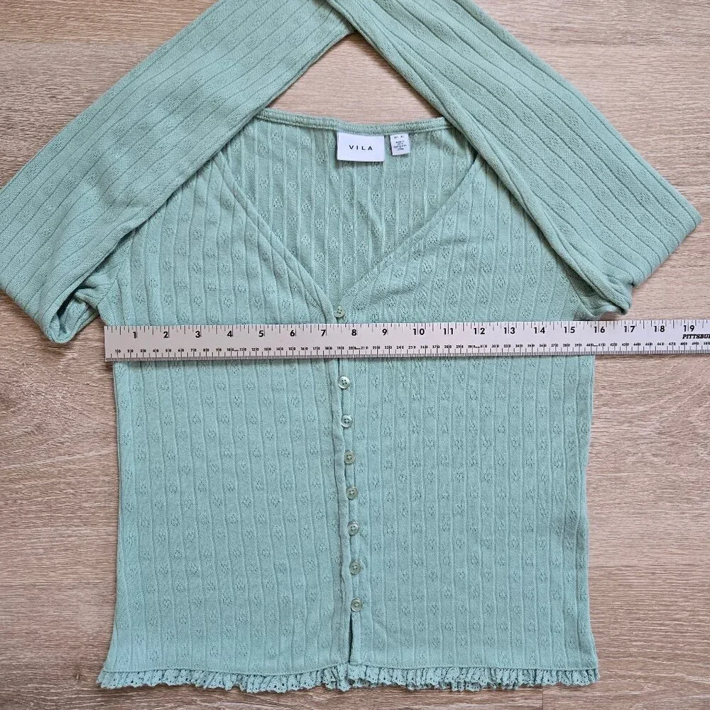 Vila Visima Button-Up Knit Cardigan Light Green Size XS Amsterdam, Europe. NWOT